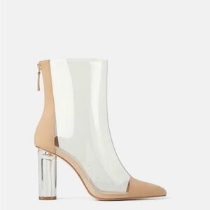 Zara Clear Heel Bootie  Size 39